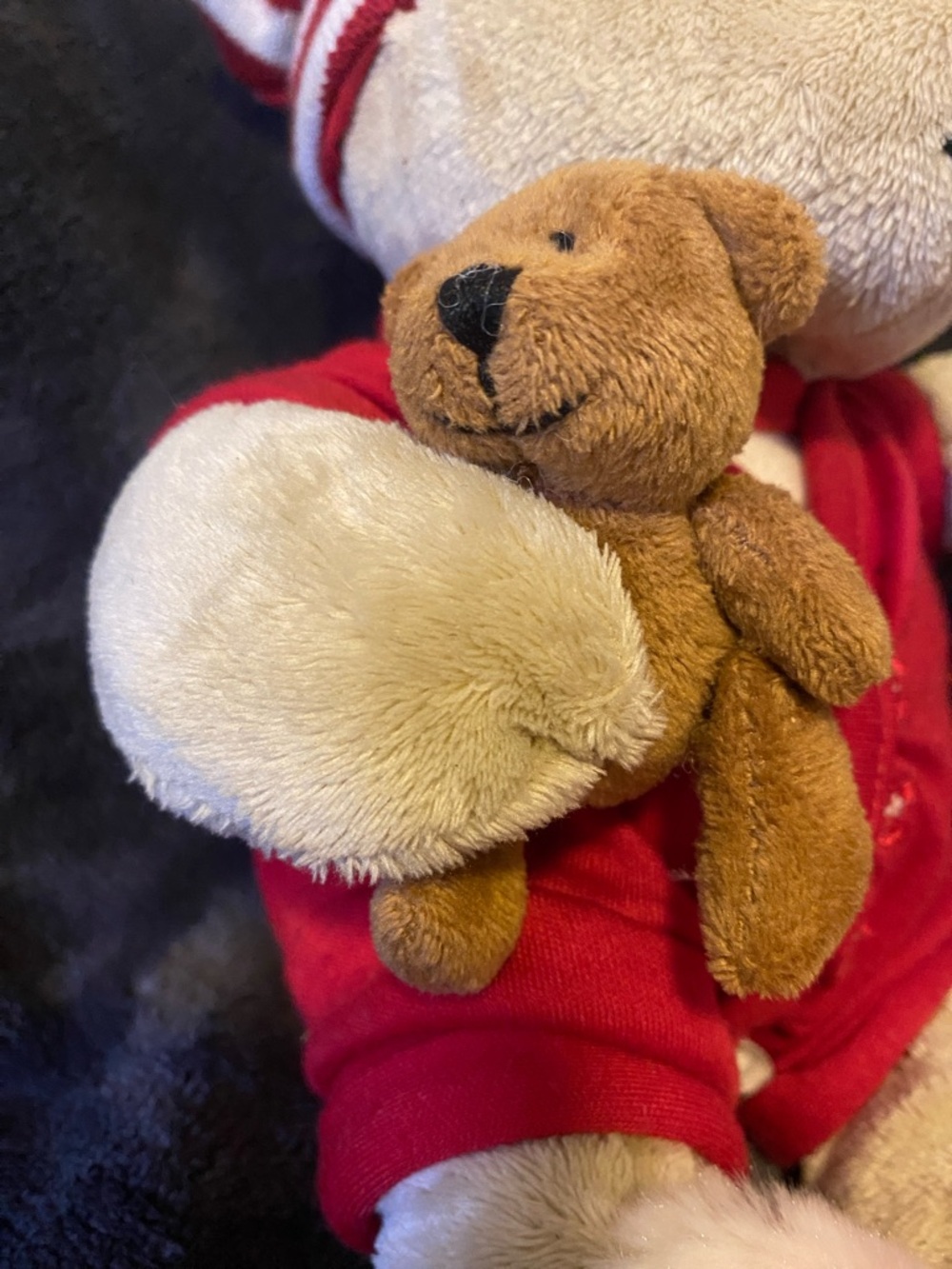 Starbucks 2007 Plush Bear in Red Holiday Outfit with Striped Hat - Picture 3 of 5